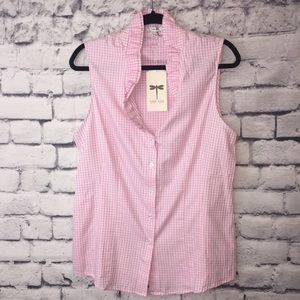 NWT tyler boe Checkered Button Down Top